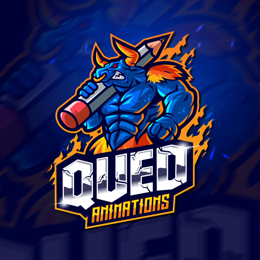 QUED Animations Logo with Mascot